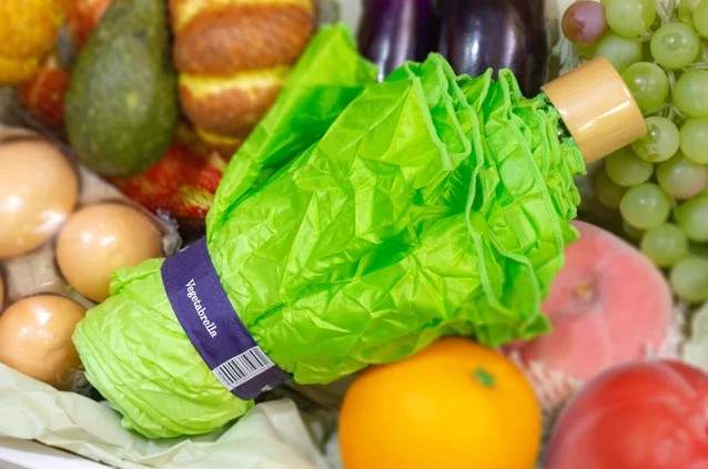 天然的尚好《萵苣晴雨兩用短折傘》外出請盡量避免吃沙拉或有火鍋的地方(誤)