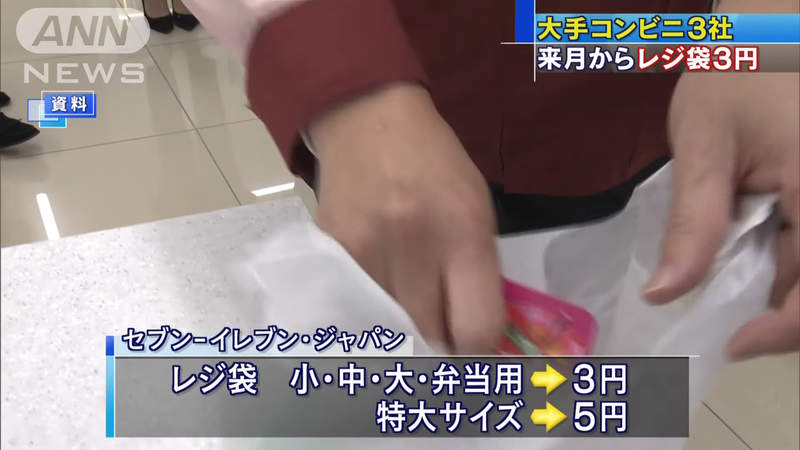 《便利商店塑膠袋收費》日本三大超商說好一袋收費3日圓 店員想問以後要不要幫忙裝袋 《便利商店塑膠袋收費》日本三大超商說好一袋收費3日圓 店員想問以後要不要幫忙裝袋