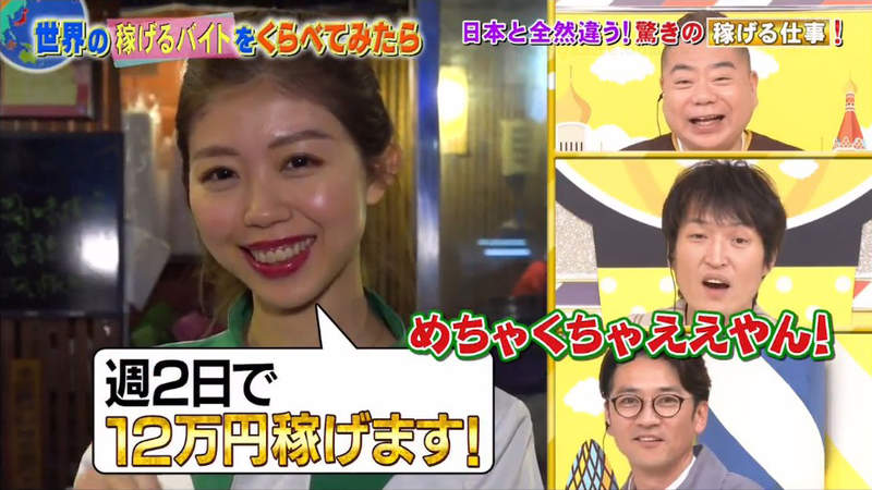 《台灣的酒促小姐文化》日本節目介紹各國特殊打工 一週只要工作兩天就可以賺飽飽? 《台灣的酒促小姐文化》日本節目介紹各國特殊打工 一週只要工作兩天就可以賺飽飽?