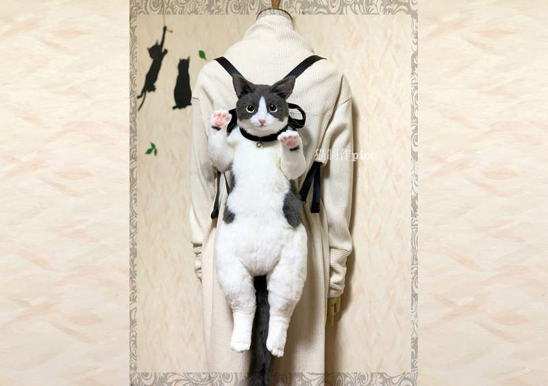 推主手工縫製《貓咪後背包》讓人驚豔的超高完成度~喵 推主手工縫製《貓咪後背包》讓人驚豔的超高完成度~喵