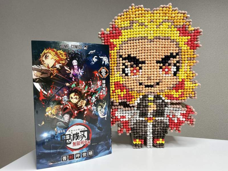 日本玩家拼疊出《棉花棒煉獄杏壽郎》迷你版像素風鬼滅之刃