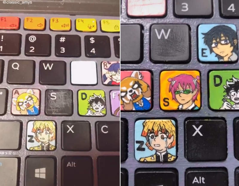 鍵盤修補大師《替糊掉的按鍵畫上動漫角色》不看還以為是用貼紙貼上去der 鍵盤修補大師《替糊掉的按鍵畫上動漫角色》不看還以為是用貼紙貼上去der