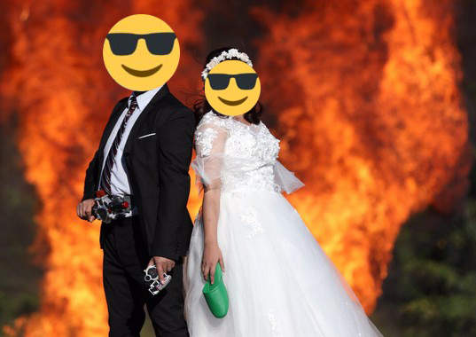 coser婚禮《爆破婚紗照》鏡頭前是頭也不回的煞氣表情，帥爆