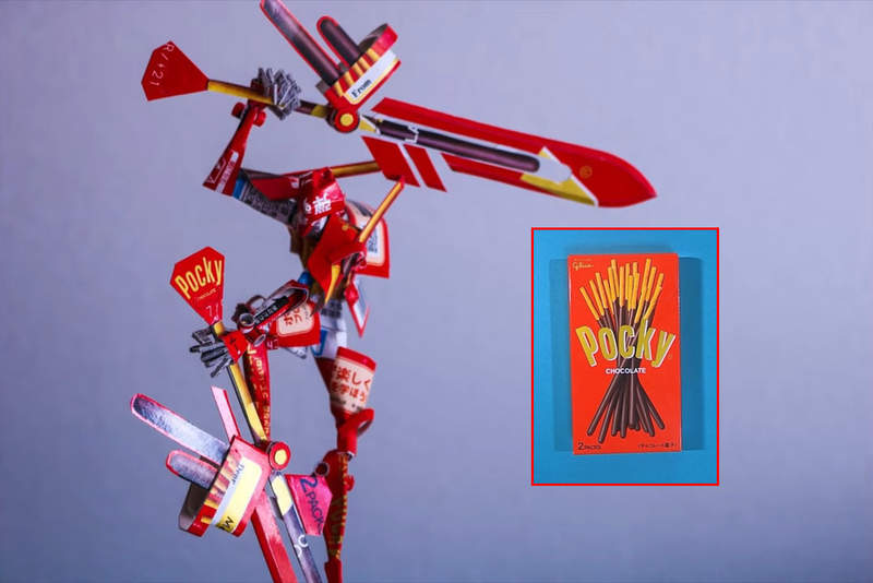 《日本雙11節POCKY日》紙盒魔人製作把零食包裝盒做成玩具模型 《日本雙11節POCKY日》紙盒魔人製作把零食包裝盒做成玩具模型