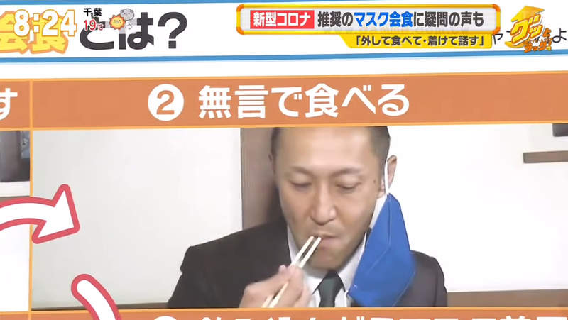 《日本推行口罩聚餐》吃飯的時候口罩最多只能摘半邊 被批評麻煩又不切實際？