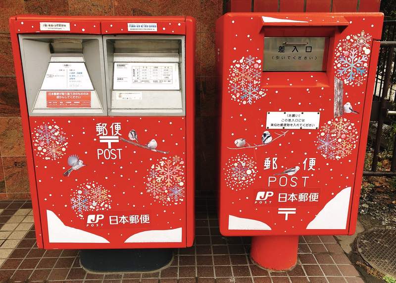 聖誕節版本《日本郵筒》紅色加上白色雪花的造型，是不是有點浪漫呢