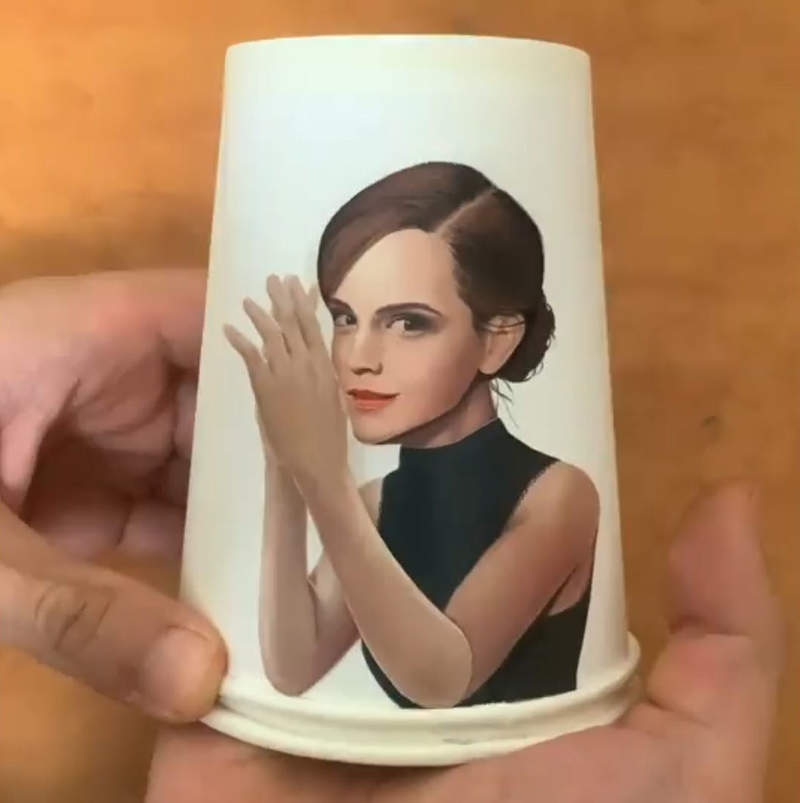 紙杯藝術創作《艾瑪華森》感覺像是動畫一般的效果怎麼做出來的！？