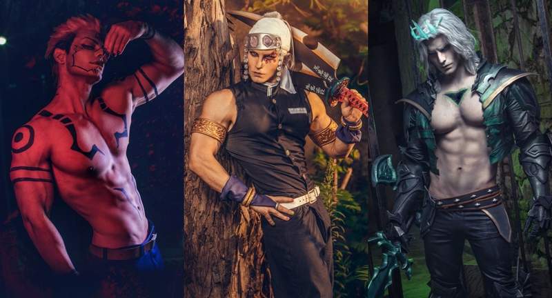 義大利猛男Coser《Taryn》神還原英雄联盟LOL、咒術迴戰、鬼滅之刃、巫師3等眾多角色，一身健美肌肉無可挑剔