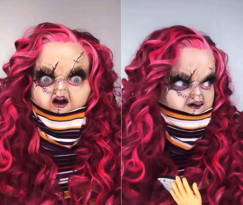 驚悚度滿點《鬼娃恰吉特殊化妝》逼真到讓人搞不清楚五官正確的位置惹 驚悚度滿點《鬼娃恰吉特殊化妝》逼真到讓人搞不清楚五官正確的位置惹