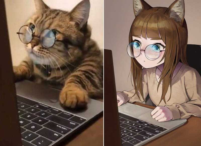 繪師創作《貓貓擬人》喵星人變喵娘不但神還原而且樣子也好可愛