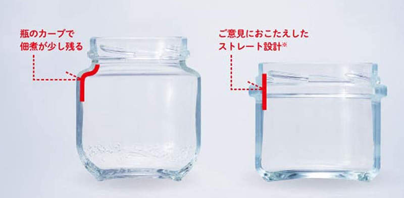 《日本網友們大讚的瓶子設計》玻璃瓶口總是容易卡東西？內側完全拉直就不怕吃剩了