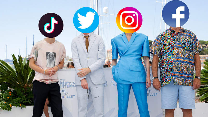 《坎城影展爆紅迷因》明星無意間拍出「社群網站擬人」 照片