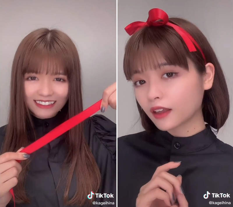 日本第一抖音正妹《景井陽菜》自拍影片教妳如何10秒長髮變短髮