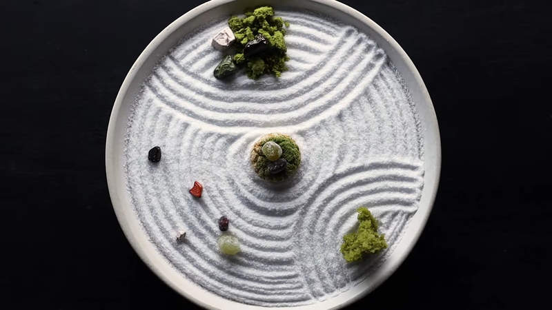 甜點創意《結合枯山水風格的糖果糕點》體重增加的同時我也感受到了禪意