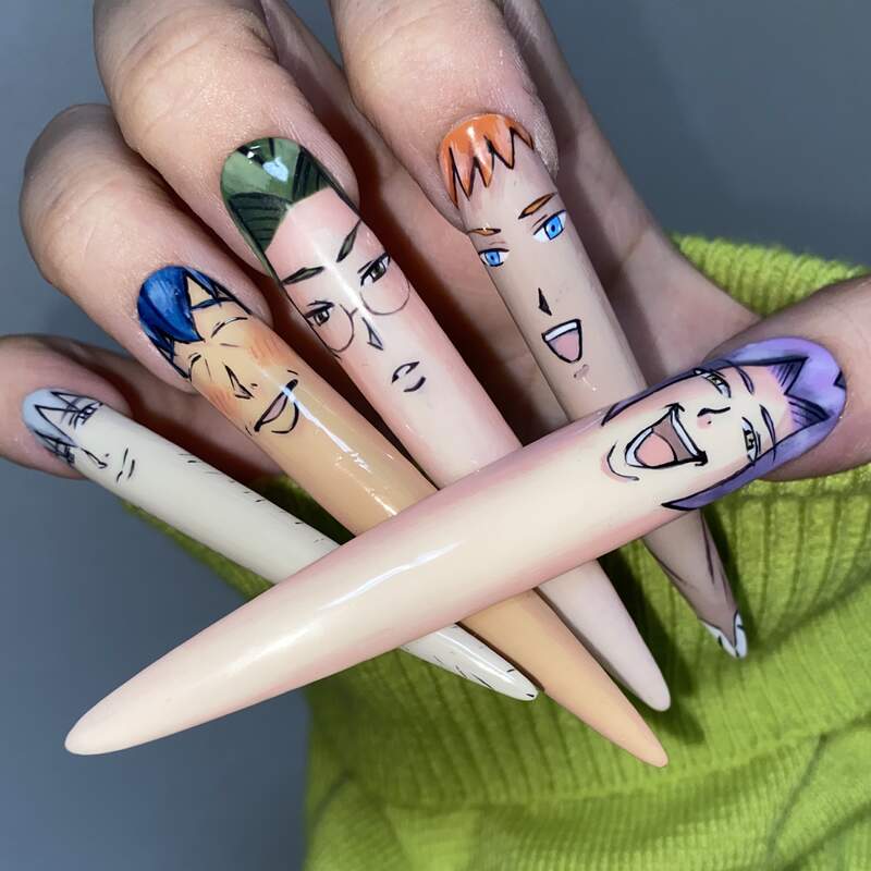 《學園帥哥指甲彩繪》完美還原作品中下巴凶器的造型