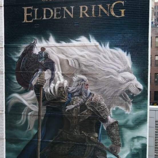 紐約街頭《超巨幅艾爾登法環壁畫》底下肯定有人用簽字筆留言說:你沒資格(誤) 紐約街頭《超巨幅艾爾登法環壁畫》底下肯定有人用簽字筆留言說:你沒資格(誤)